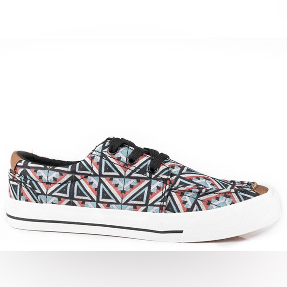 Roper Womens Angel Fire Sneakers Blue Red Geometric Aztec Laced 7.5